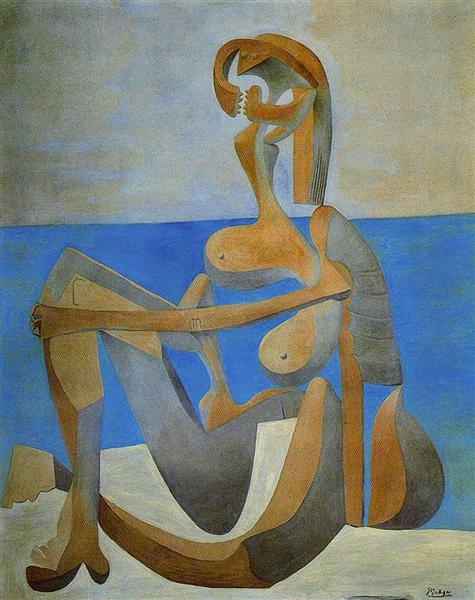 Pablo Picasso Classical Paintings Seated Bather On The Beach